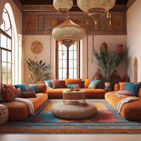 Premium Photo | A contemporary Moroccan living room with a modern twist ...