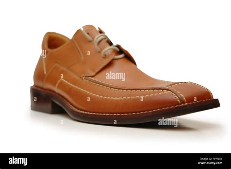 Orange male shoe isolated on white Stock Photo - Alamy