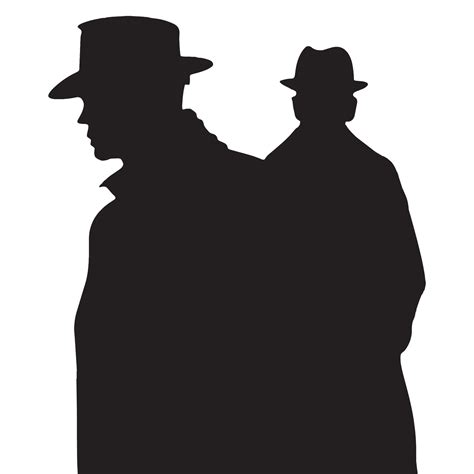 2 detective black silhouette. Silhouette of a detective on crime scene ...