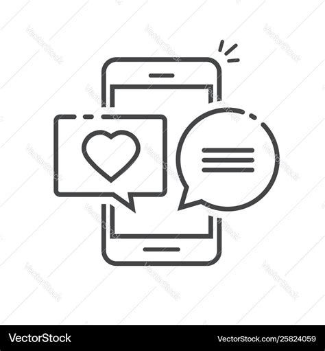 Love chat message in mobile phone screen Vector Image