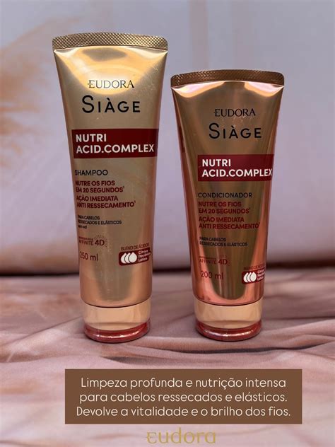 Shampoo E Condicionador Para Cabelos Ressecados - Combo Siàge Nutri Acid.Complex: Shampoo 250ml + Condicionador 200ml ...