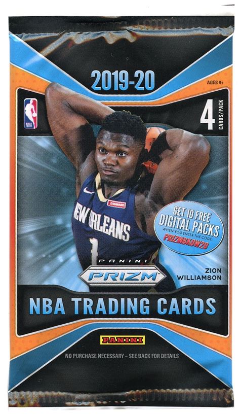 NBA Panini 2019-20 Prizm Basketball Trading Card Pack [4 Cards ...