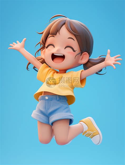开心的女孩插画图片下载-正版图片402600211-摄图网