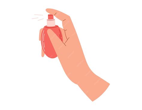 premium vector female hand holding dispenser perfume bottle spraying