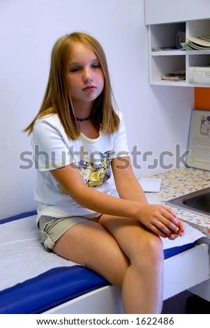 young girl waiting  doctors office stock photo  shutterstock