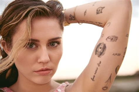 pin  karina camerino  miley cyrus celebrity tattoos miley cyrus