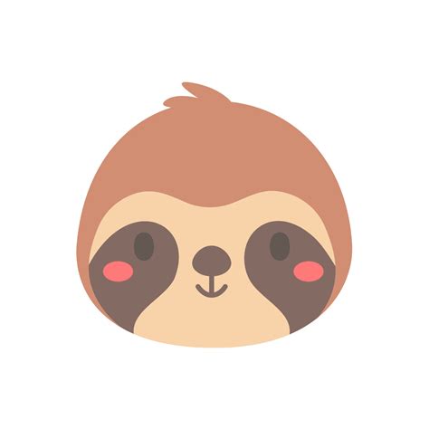 Sloth vector. cute animal face design for kids 13156377 Vector Art at ...