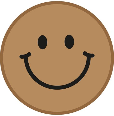 Brown Smiley Face with Black Eyes and White Smile