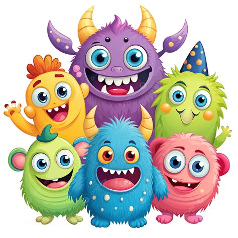 Ilustración De Imágenes Prediseñadas De Amigos De Monstruo De Dibujos