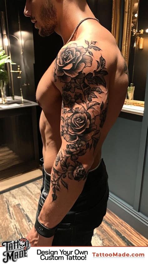 Black Rose Tattoo for Men (20+ Cool Design)