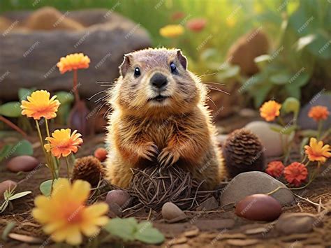 Premium AI Image | Image of a beautiful animal Ground hog