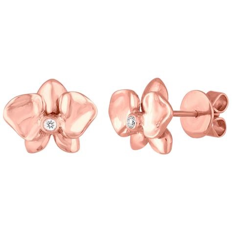 Rose Gold Petit Diamond Earrings For Sale at 1stDibs