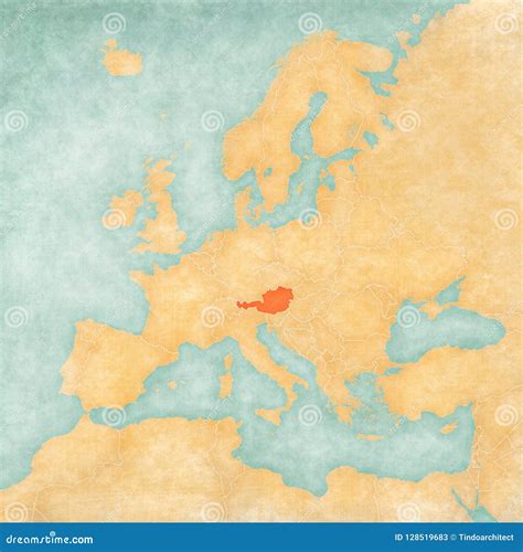 austria on map of europe 2