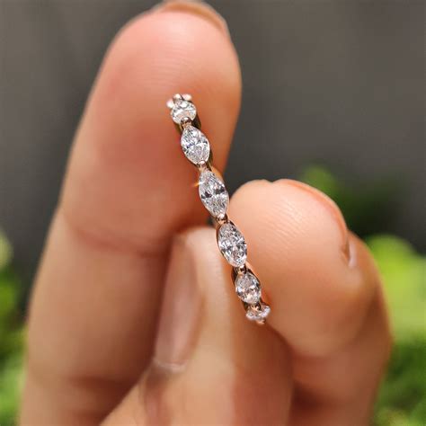 Shop Marquise Diamond Eternity Band In Rose Gold