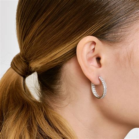 Серебряные серьги конго с фианитами 000-380759 | Купить в рассрочку в ...