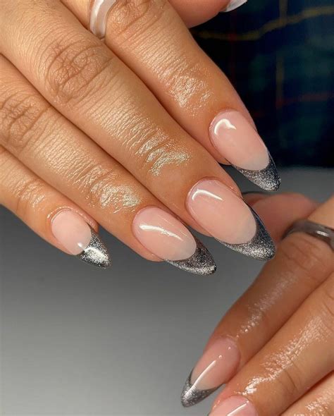 33 Best Silver Glitter French Tip Nails To Try