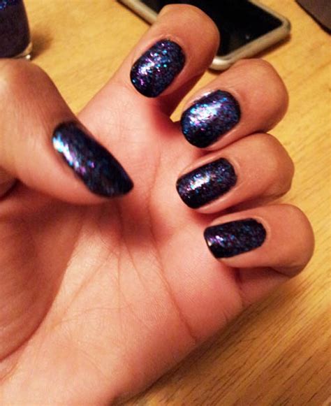 MY NAILS: Black with purple and blue glitter | Nail trends, Nails, Blue ...