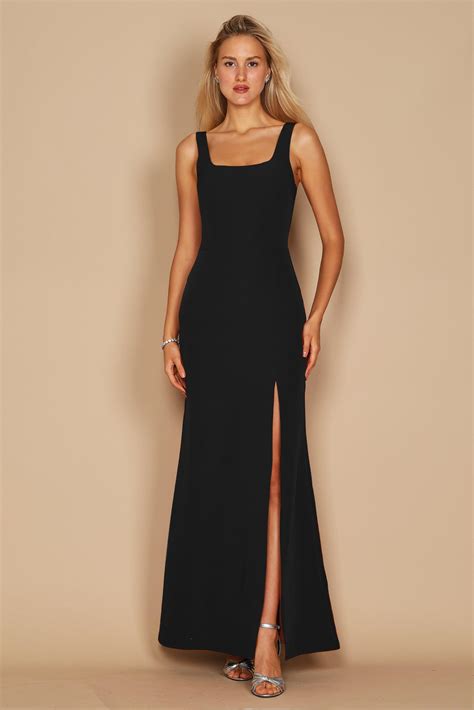 dylan davids long formal square neckline evening dress  dress outlet