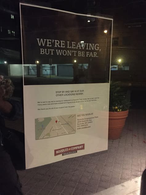Rockville Nights: Noodles and Company closes at Rockville Town Square