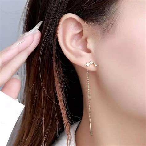 Сребърни обеци с промушване "Звезден Миг" – Silenti Jewelry