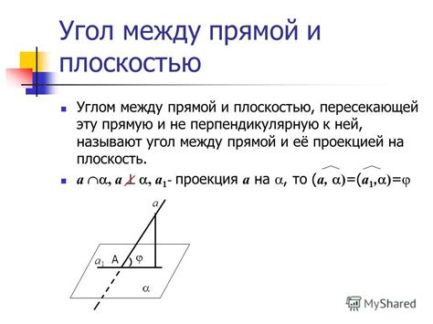 Презентация на тему: "Угол между прямой и плоскостью. Что называется ...