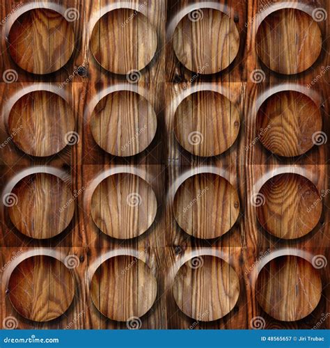 Wooden Rounded Abstract Blocks Stacked for Seamless Background Stock