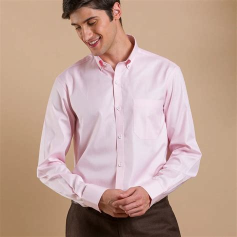 pink button down shirt men