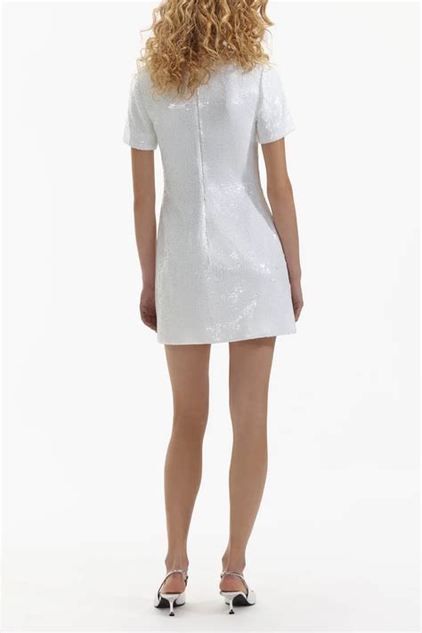 White Sequin Mini Dress