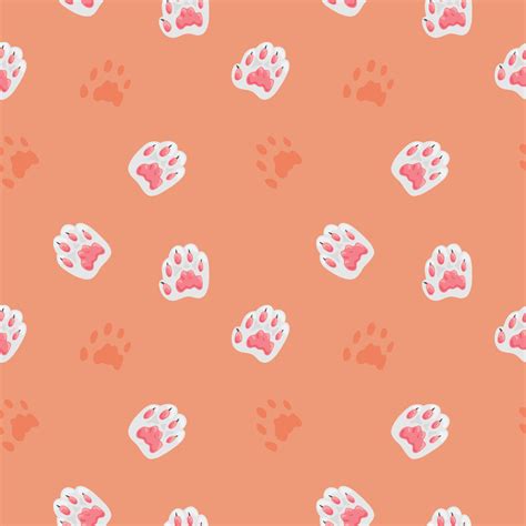 Pink Cat paw sweet cute seamless pattern Gift Wrap wallpaper background ...