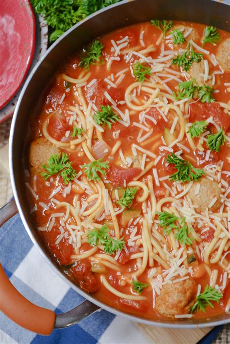 Spaghetti and Meatball Soup - From Gate To Plate