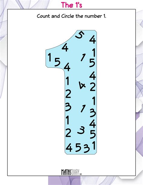 Count and Circle the Numbers - Math Worksheets - MathsDiary.com