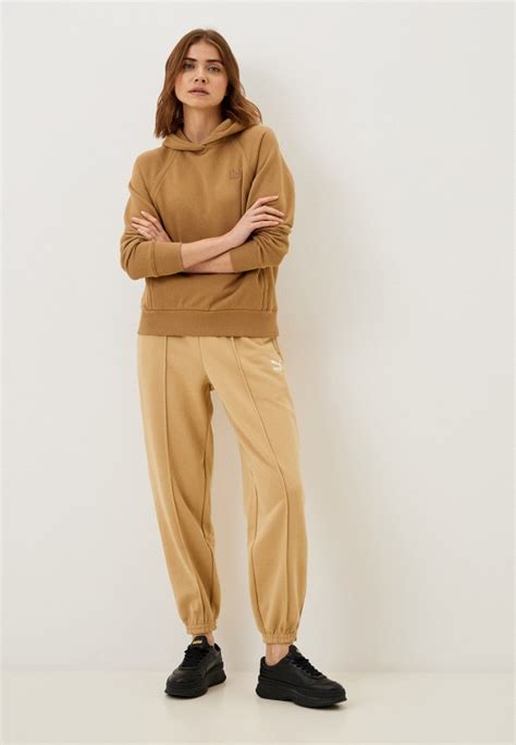 Брюки спортивные PUMA Classics Sweatpants FL Sand Dune, цвет: бежевый ...