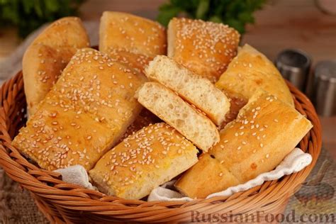 Рецепт: Хлебные булочки-плиточки с кунжутом на RussianFood.com