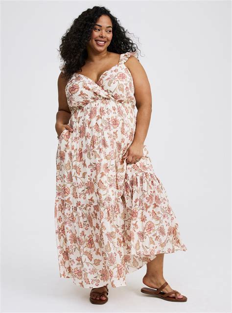 Plus Size - Maxi Ruffle-Sleeve Surplice Dress - Torrid