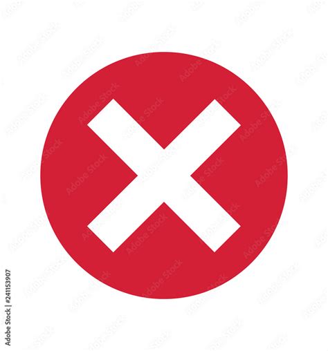 Cross sign red X icon isolated on white background circle symbol vector ...