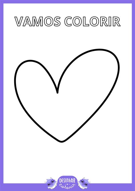 Desenho Para Pintar Coração - 7