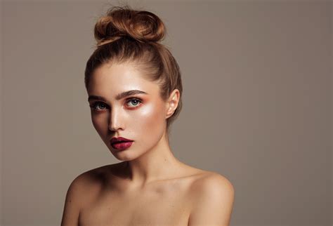 Portrait Of Unusual Woman Looking At Camera Stock Photo - Download ...