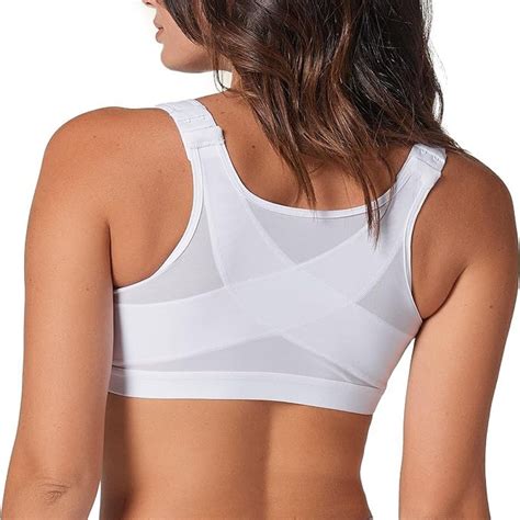 leonisa womens posture corrector wireless  support bra white
