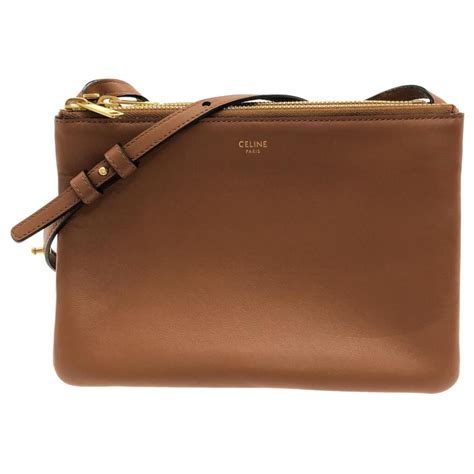 celine trio brown leather ref joli closet