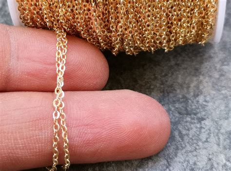 5mt Gold Chain Soldered Link Chain Gold Tone Brass 5 Meters - 16.5 Feet ...