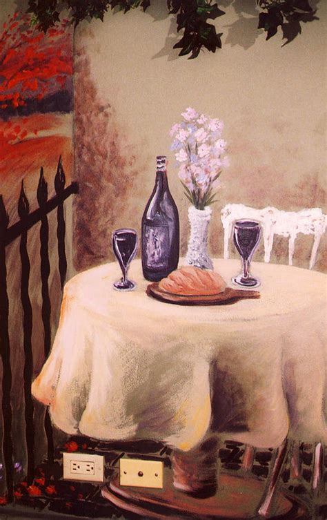 Bistro Mural Detail 3 Painting by William Russell Nowicki - Pixels