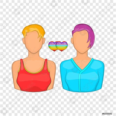 Two girls lesbians icon, cartoon style - stock vector 6055543 | Crushpixel