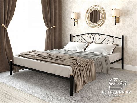 Кровать 1400 rumba "Ларго"(Металл Черная шагрень)-MS/Рм. Купить Кровати ...