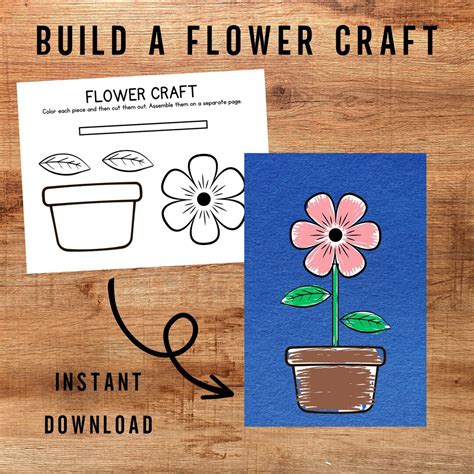 Build A Flower Printable Craft, Indoor Preschool Activity, Build A ...