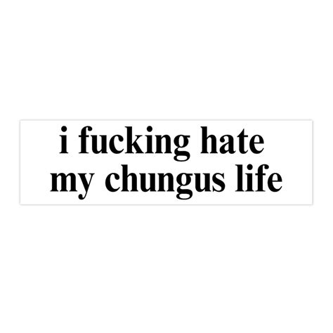 fucking hate  chungus life bumper sticker  magnet funny