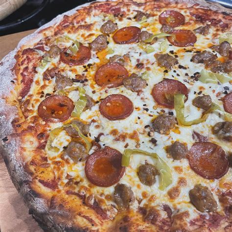 5 Alarm Spicy Pizza… Spicy Pepperoni, Hot Italian Sausage, Pepperoncini