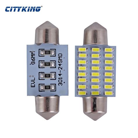 wholesale 100pcs/lot White C5W led 39mm 41mm 36mm 31mm 24led 3014 SMD ...