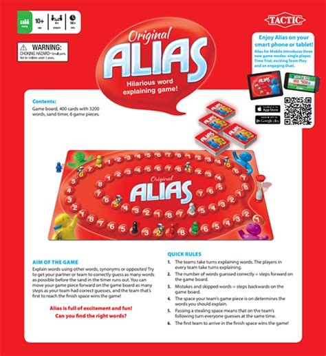 Learn how to play Alias! Alias game rules for all game versions.Alias