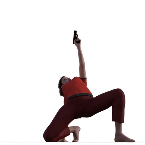 Figure drawing pose of female, action, combat, fighting, kneeling ...