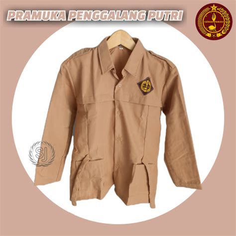 jual seragam sekolah baju pramuka pemggalang lengan panjang putri